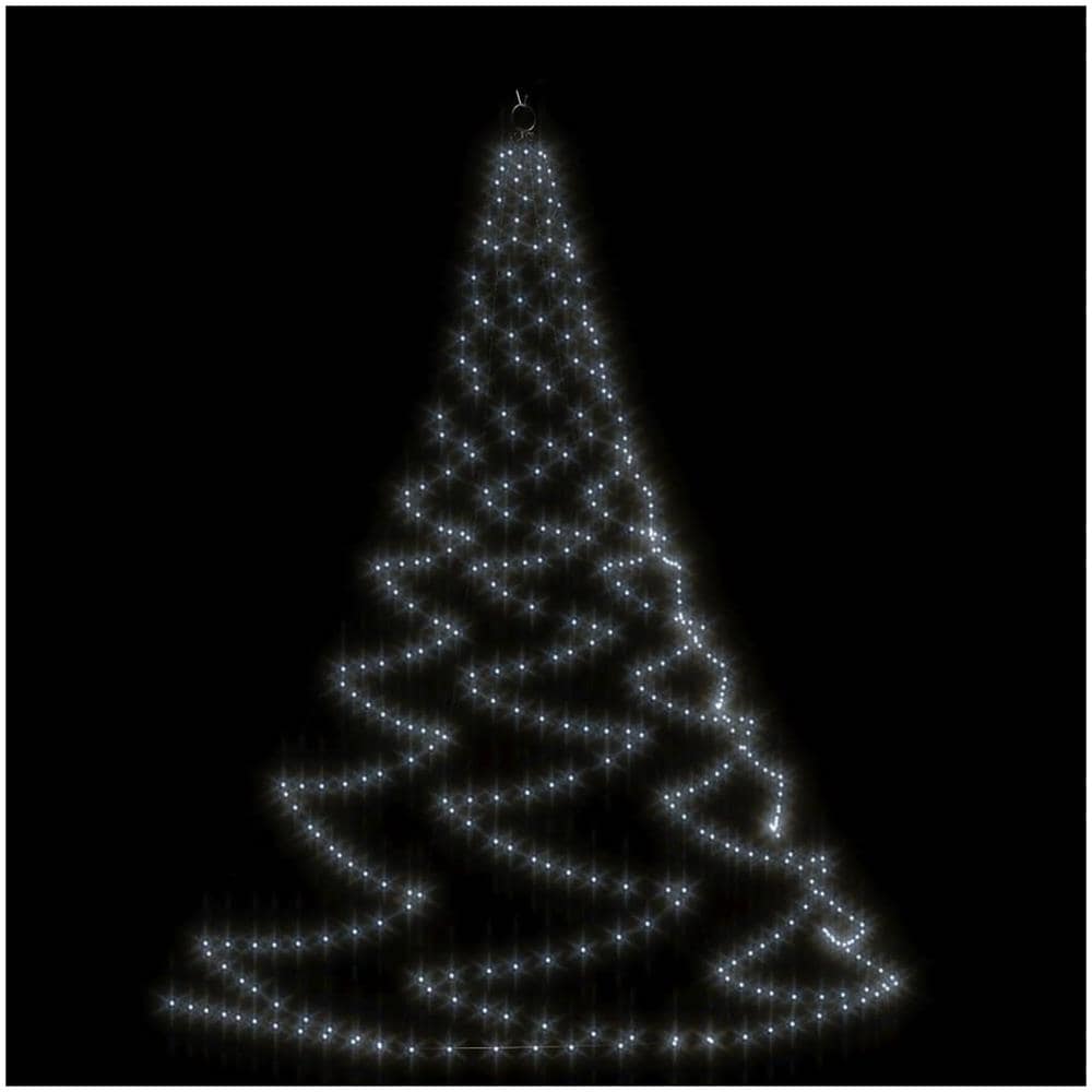Albero Da Parete Con Gancio Metallico 260 Led Bianco Freddo 3 M - Foto 1