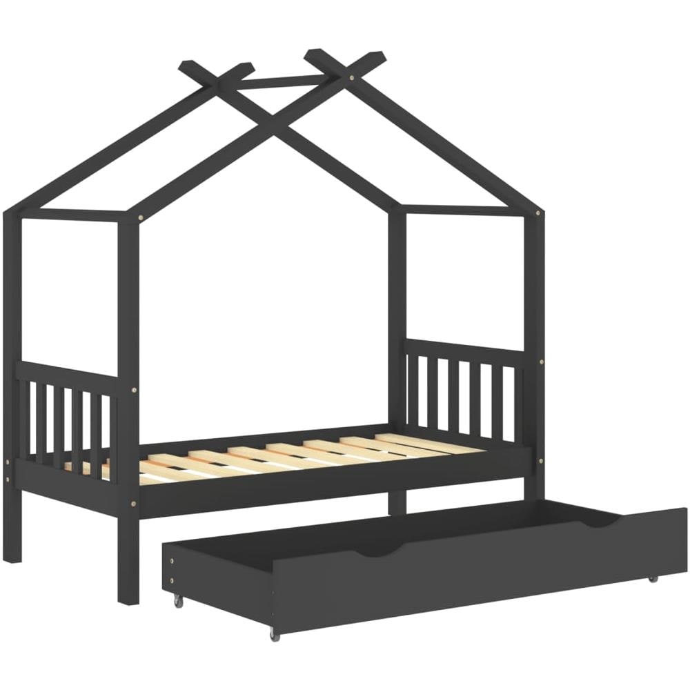 Giroletto Bambini Cassetto Grigio Scuro Pino Massello 80x160cm - Foto 2