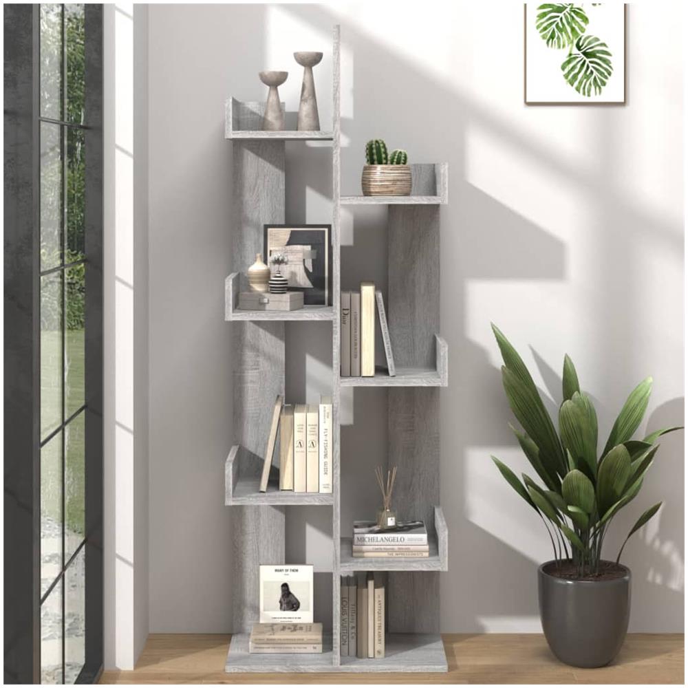 Libreria 48x25x140 Cm Grigio Sonoma Legno Multistrato - Foto 1