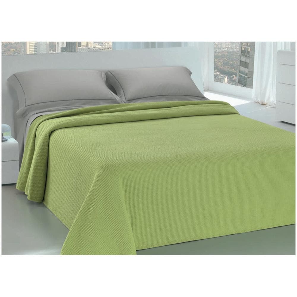 Copriletto Leggero Estate Tessuto Jacquard Effetto Nido D''ape Vari Colori Tinta Unita Singolo 104 - Foto 1