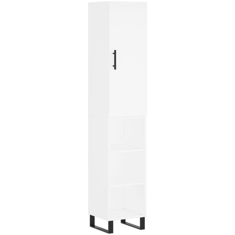 Credenza Bianca 34,5x34x180 Cm In Legno Multistrato - Foto 2