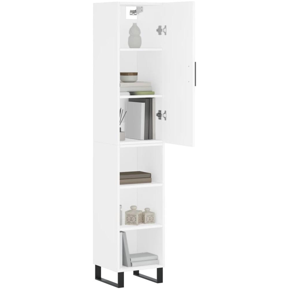 Credenza Bianca 34,5x34x180 Cm In Legno Multistrato - Foto 3