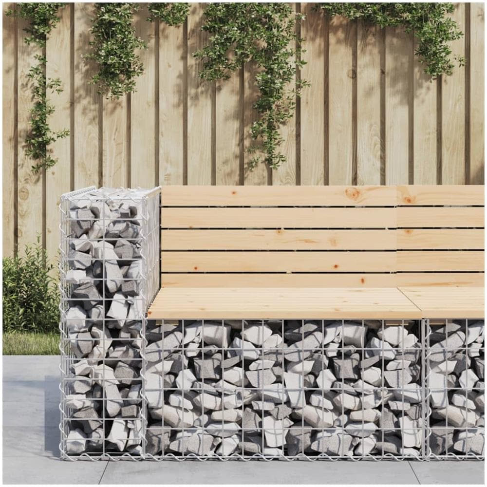 Panca Giardino Design Gabbione 92x71x65,5 cm Massello di Pino - Foto 1