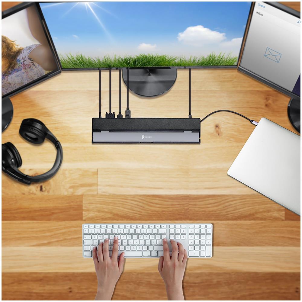 JCD543P-FN Docking Station a Tre Display USB-C® con Adattatore PD a 100 W - UK - Foto 7