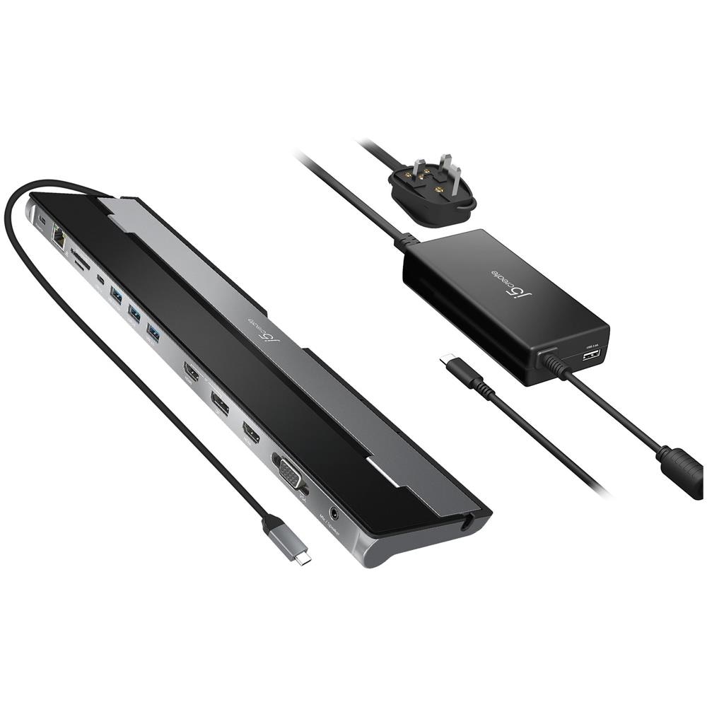 JCD543P-FN Docking Station a Tre Display USB-C® con Adattatore PD a 100 W - UK - Foto 1
