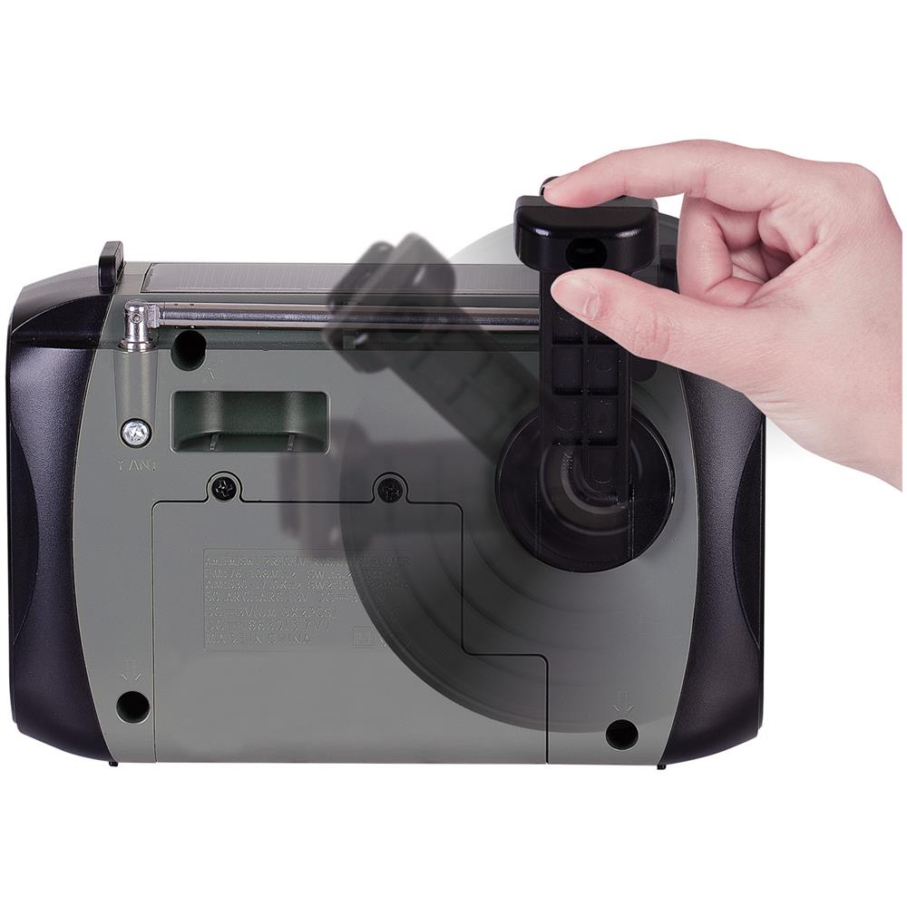 RADIO PORTATILE DINAMO E SOLARE USB MICRO SD WIRELESS E POWERBANK RA 7F30 BT GRIGIO - Foto 4