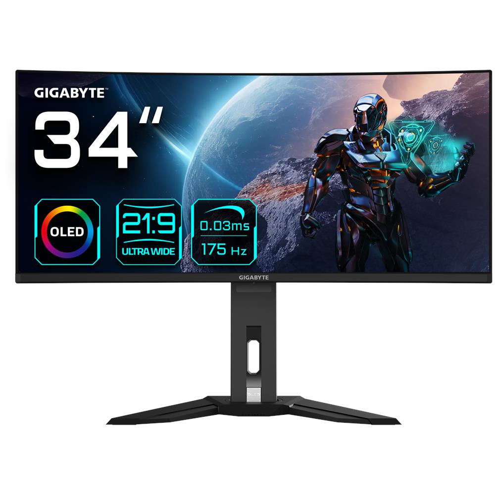 Monitor 34" OLED Curvo Gaming MO34WQC Wide Quad HD 3440 x 1440 Pixel Tempo di Risposta 0,03 Ms Frequenza di Aggiornamento 175 (Hz) - Foto 1