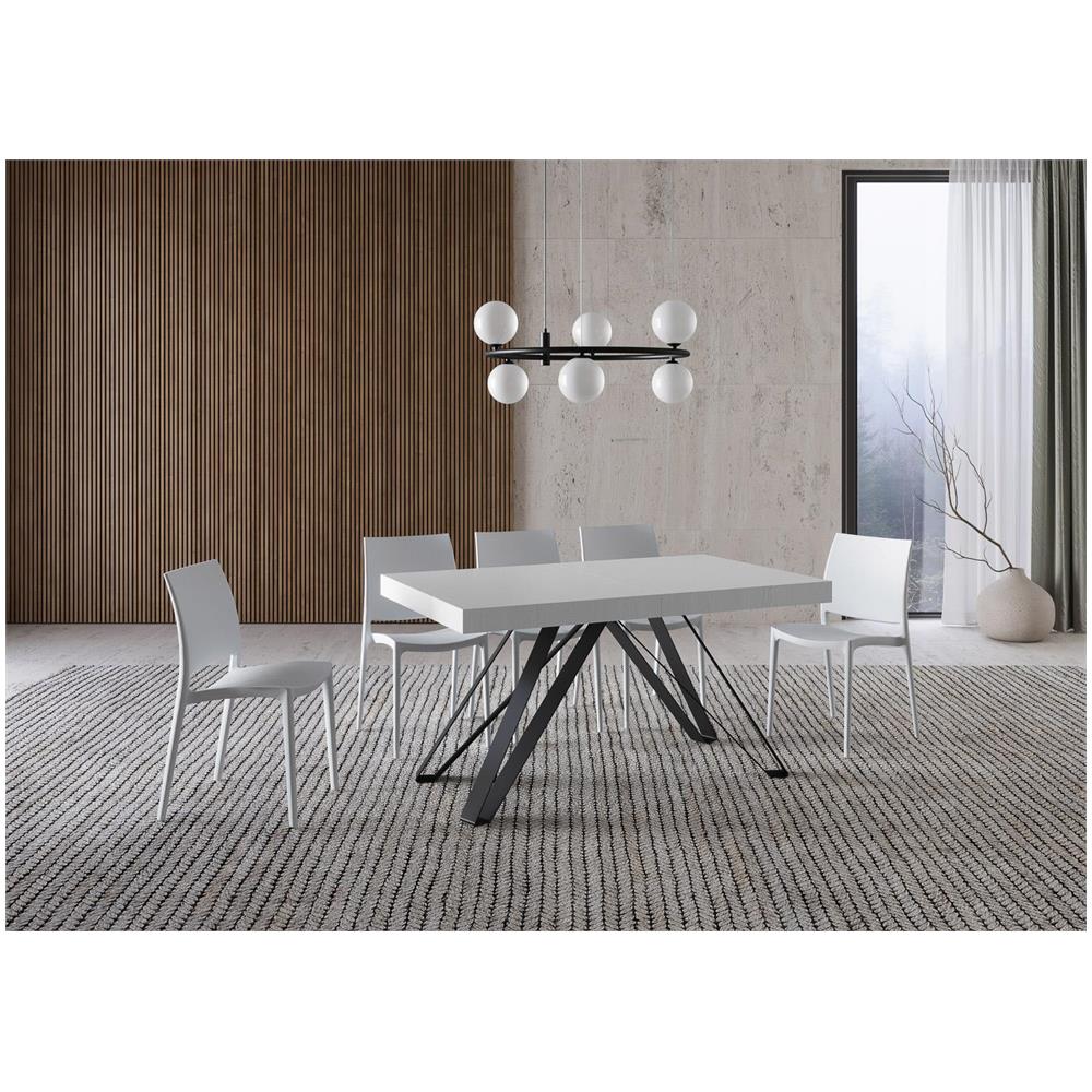 Tavolo allungabile 90x160/264 cm Terium bianco frassino gambe antracite - Foto 2