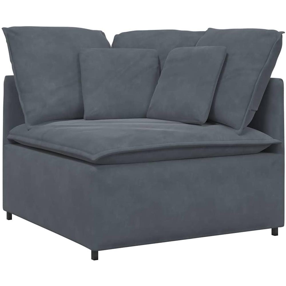 Modulo Angolare Divano Modulare con Cuscini Grigio Scuro 100 cm - Foto 1