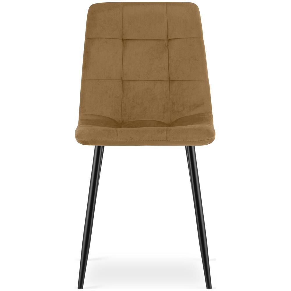 PYRA Sedia moderna imbottita in velluto - Marrone x 1 - Foto 2