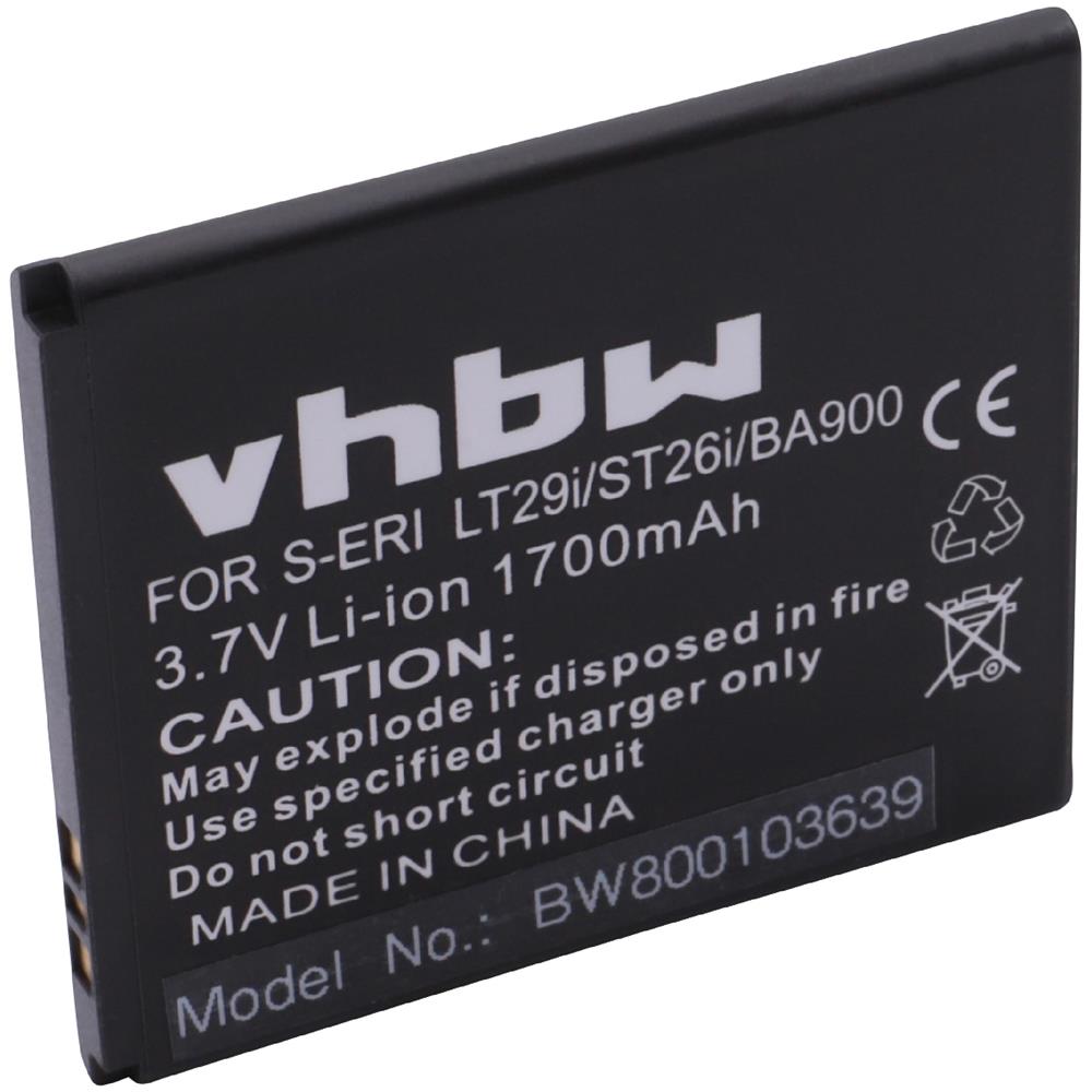 Batteria Li-ion Per Sony Ericsson Hayabusa, Jlo, Lt29, Lt29i, So-04d, St26a, St26i, Xperia Gx, Xperia J Etc. Sostituisce Ba900 1700mah - Foto 2