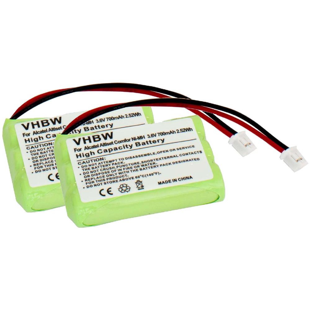 Lot De 2 Batteries 700mAh 3,6V NiMH Pour Téléphones DECT Ericsson 260, 230i, 230 - Remplacement Fiable & Longue Autonomie