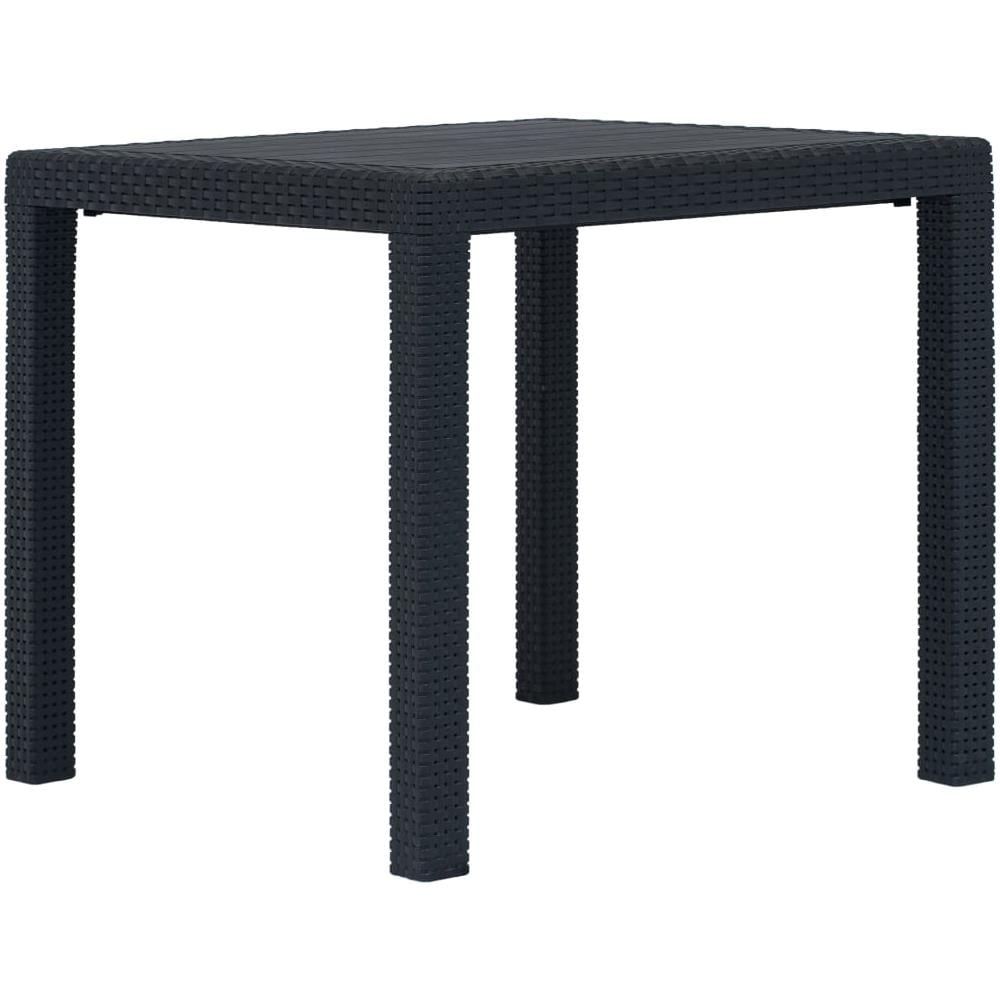 Tavolo Da Giardino Antracite 79x79x72 Cm Plastica Stile Rattan - Foto 1