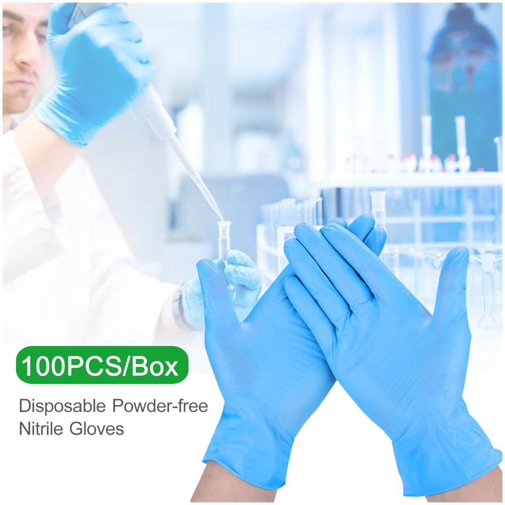 Guanti Monouso in Nitrile Senza Polvere Senza Lattice, 1 Scatola, 100 Guanti, Misura M - Foto 2