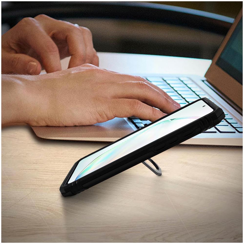 Cover Samsung Galaxy Note 10 Lite Bi-materia Anello Magnetico Stand Nero - Foto 2