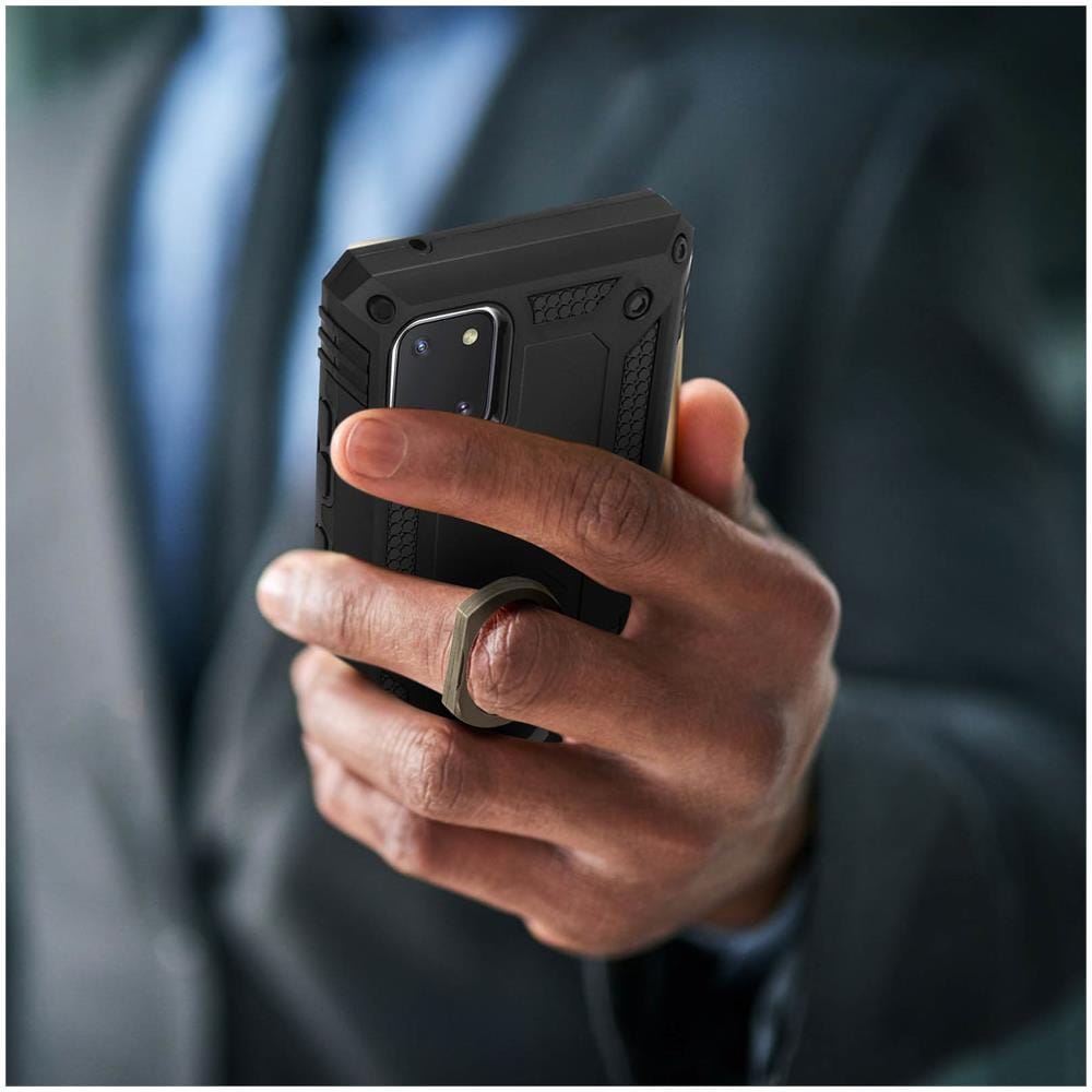 Cover Samsung Galaxy Note 10 Lite Bi-materia Anello Magnetico Stand Nero - Foto 5
