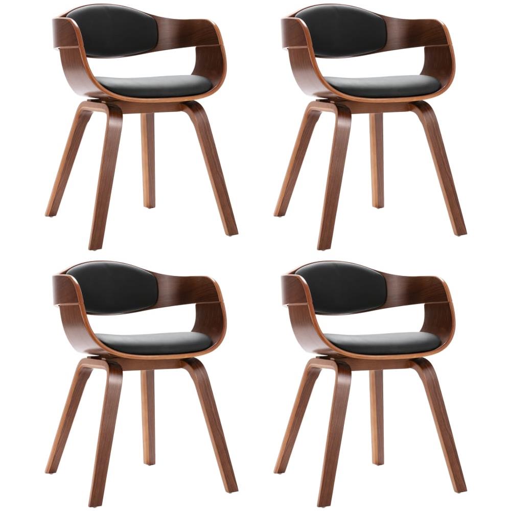 Sedie Da Pranzo 4 Pz In Legno Piegato E Similpelle - Foto 2