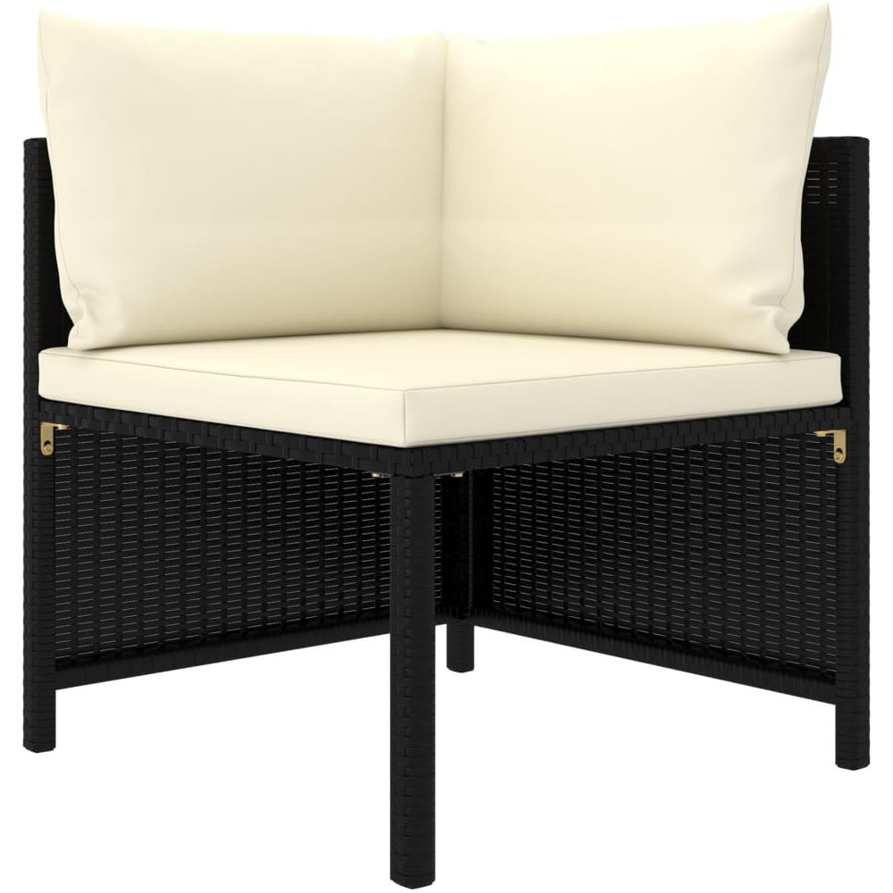 Set Divani Da Giardino 4 Pz Con Cuscini In Polyrattan Nero - Foto 2