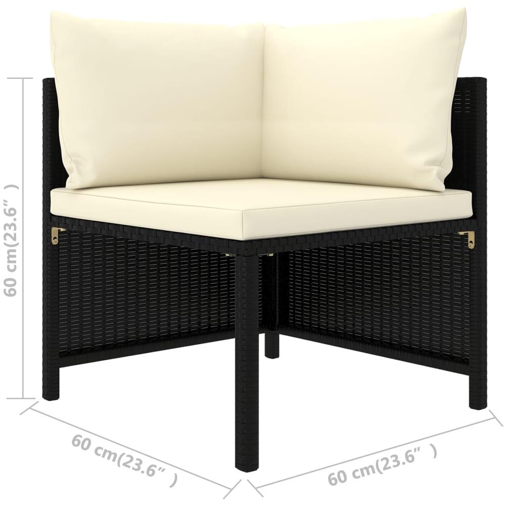 Set Divani Da Giardino 4 Pz Con Cuscini In Polyrattan Nero - Foto 9