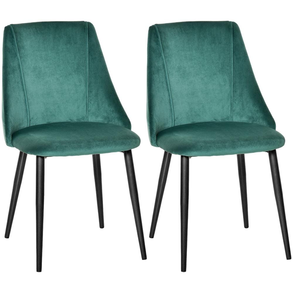 Sedie Moderne e Imbottite da Salotto, Soggiorno, Cucina, Sala da Pranzo, Set 2 Pz, Sedia Imbottita Dimensioni 50 x 56.5 x 85 cm Colore Verde - Foto 1