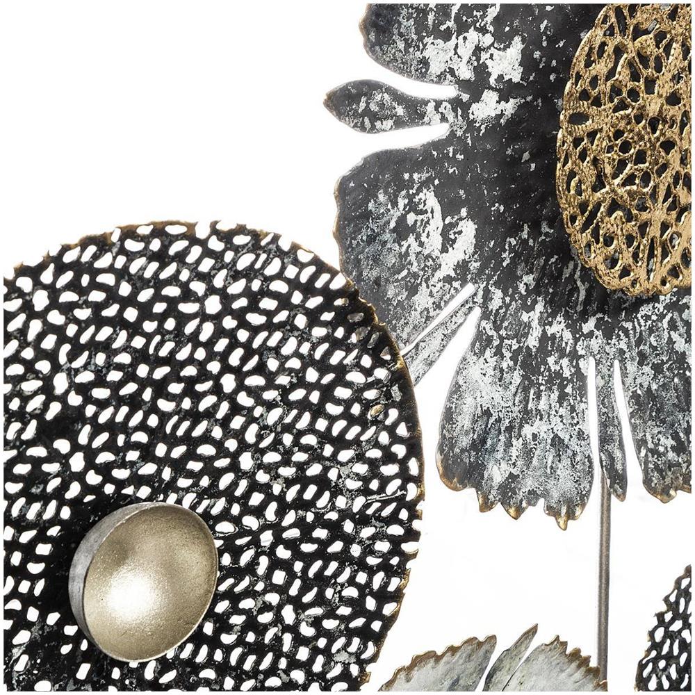 Decorazione Da Parete In Metallo Fiore - 50 X 50 Cm - Multicolore - Foto 5