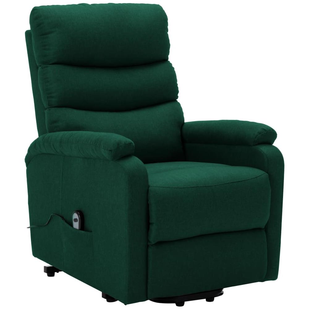 Poltrona Alzapersona Reclinabile Verde Scuro in Tessuto - Foto 3