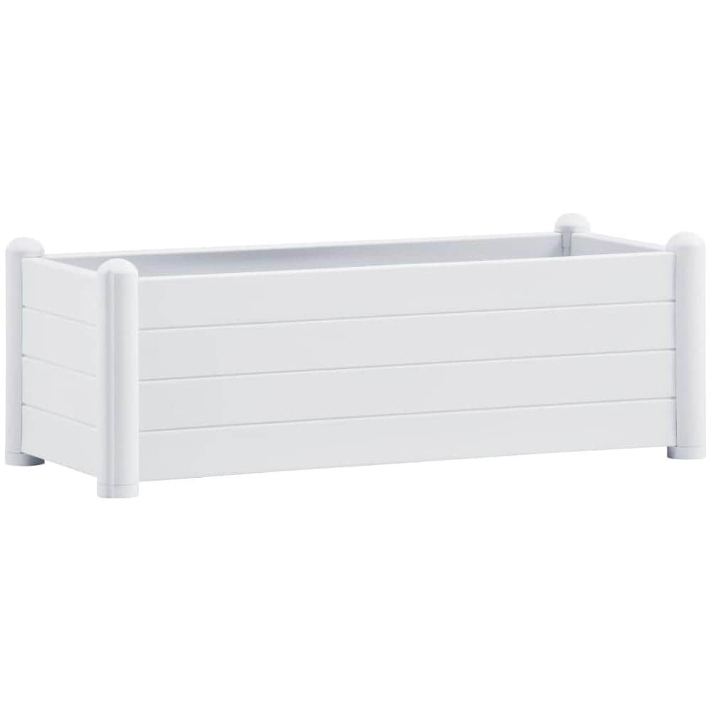 Letto Rialzato da Giardino in PP Bianco 100x43x35 cm - Foto 1