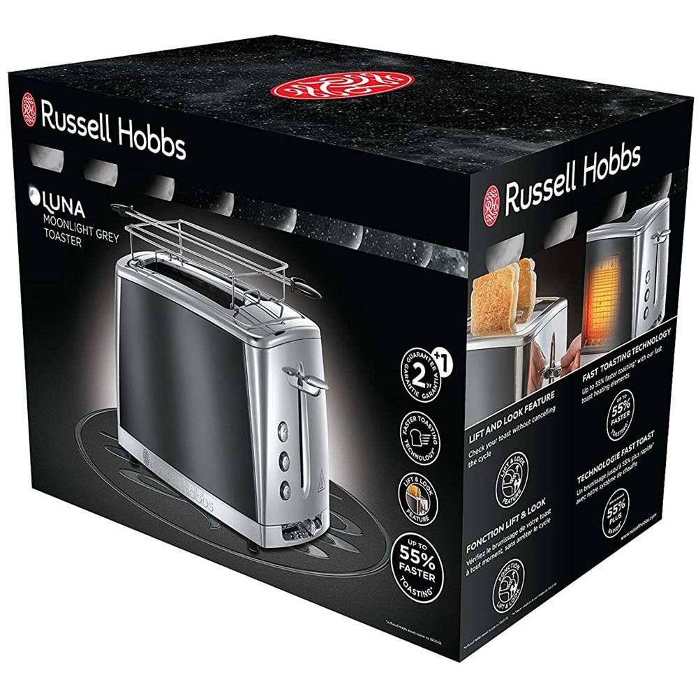 Tostapane a 2 Fette Potenza 1500 W Colore Luna Moonlight Grigio - Foto 5