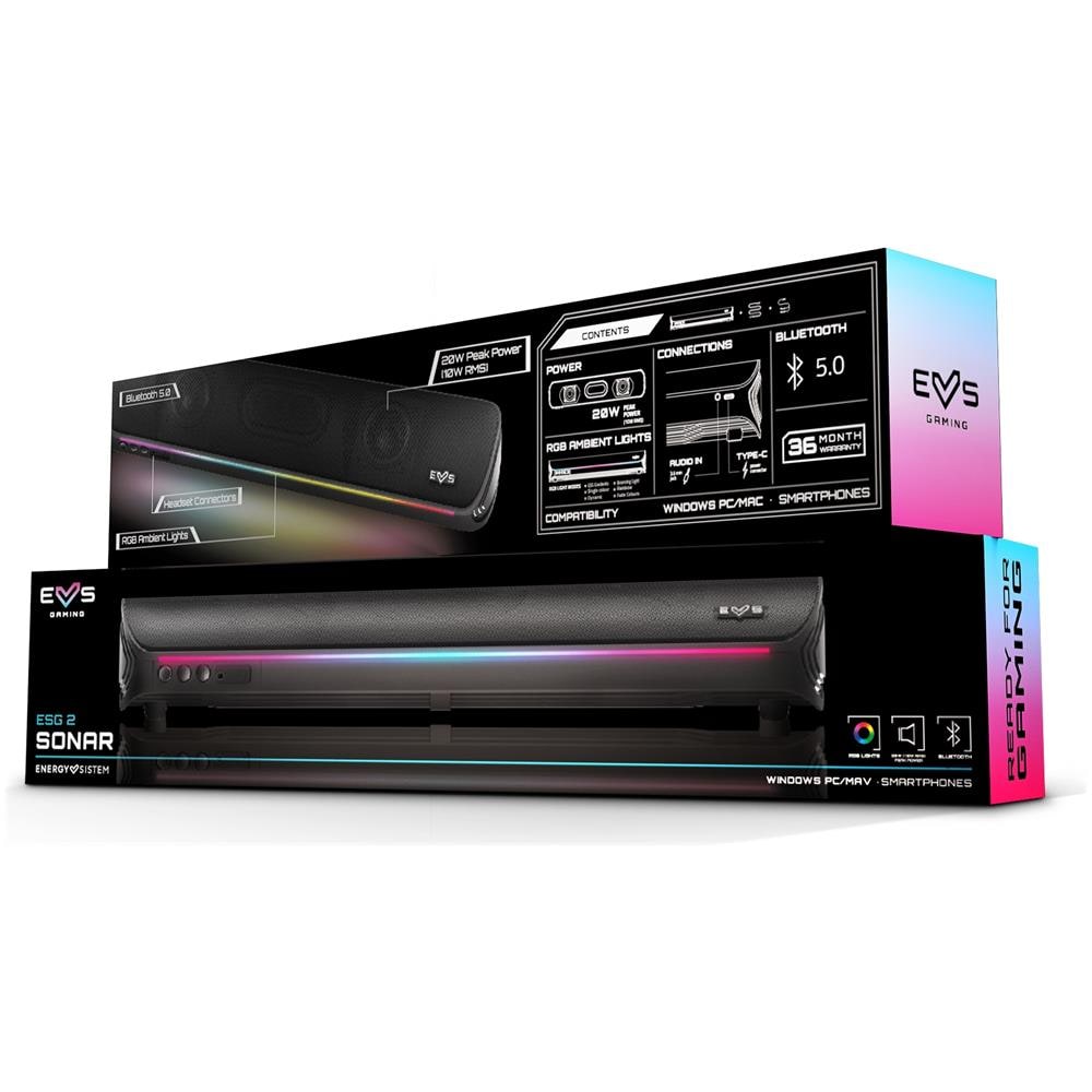 Gaming Soundbar Esg 2 Sonar (10 W, Light, Usb-c, Bluetooth, Audio-in, 2.0)  - Foto 2