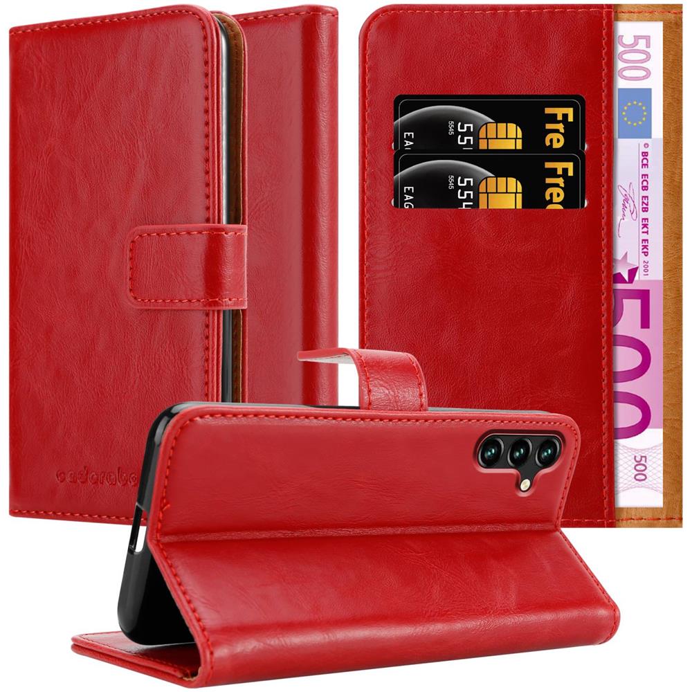 Custodia Compatibile Con Samsung Galaxy A13 5g In Rosso Vinaccia - Coperchio Protettiva Con Chiusura Magnetica, Funzione Stand E Tasca Per Le Carte - Foto 1