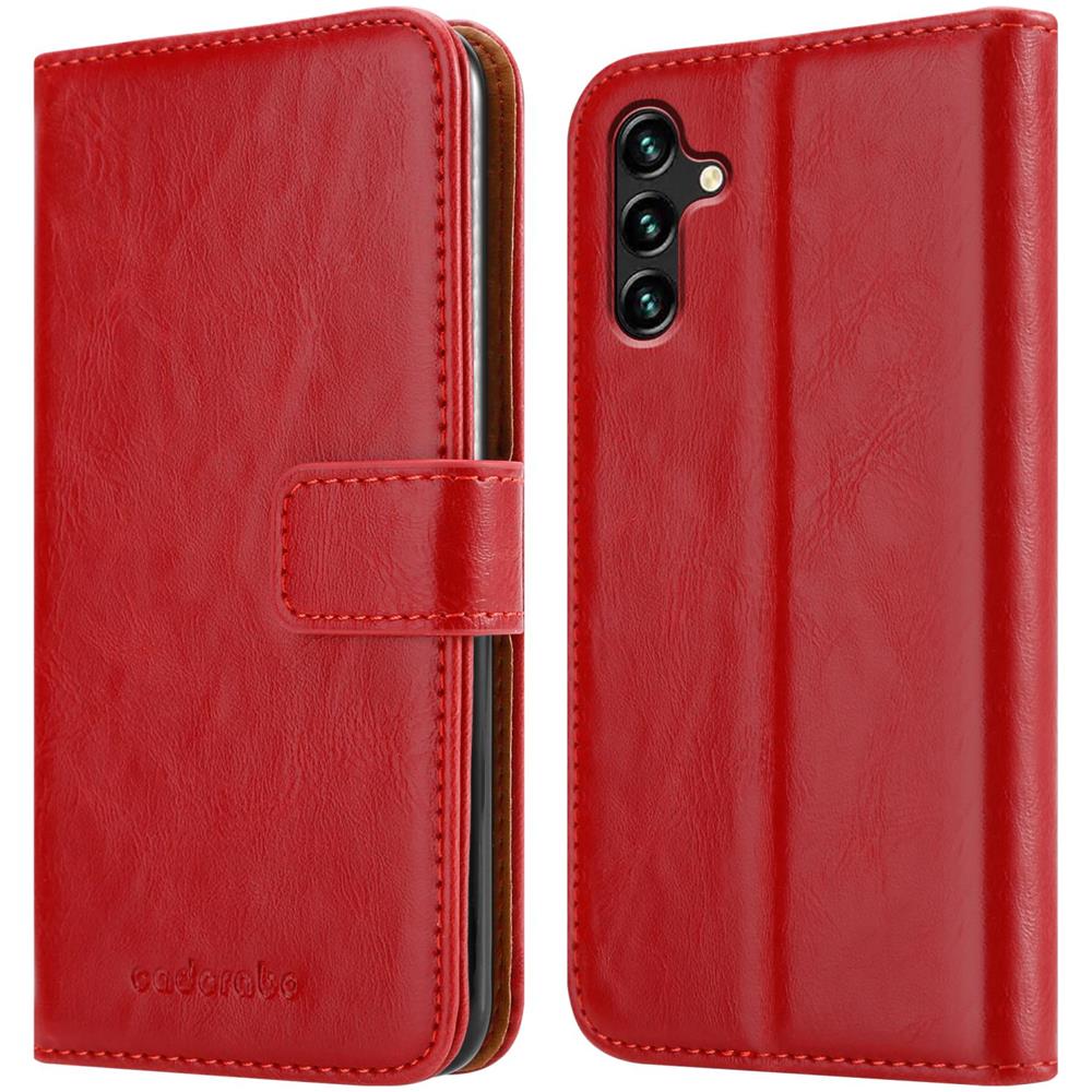 Custodia Compatibile Con Samsung Galaxy A13 5g In Rosso Vinaccia - Coperchio Protettiva Con Chiusura Magnetica, Funzione Stand E Tasca Per Le Carte - Foto 8
