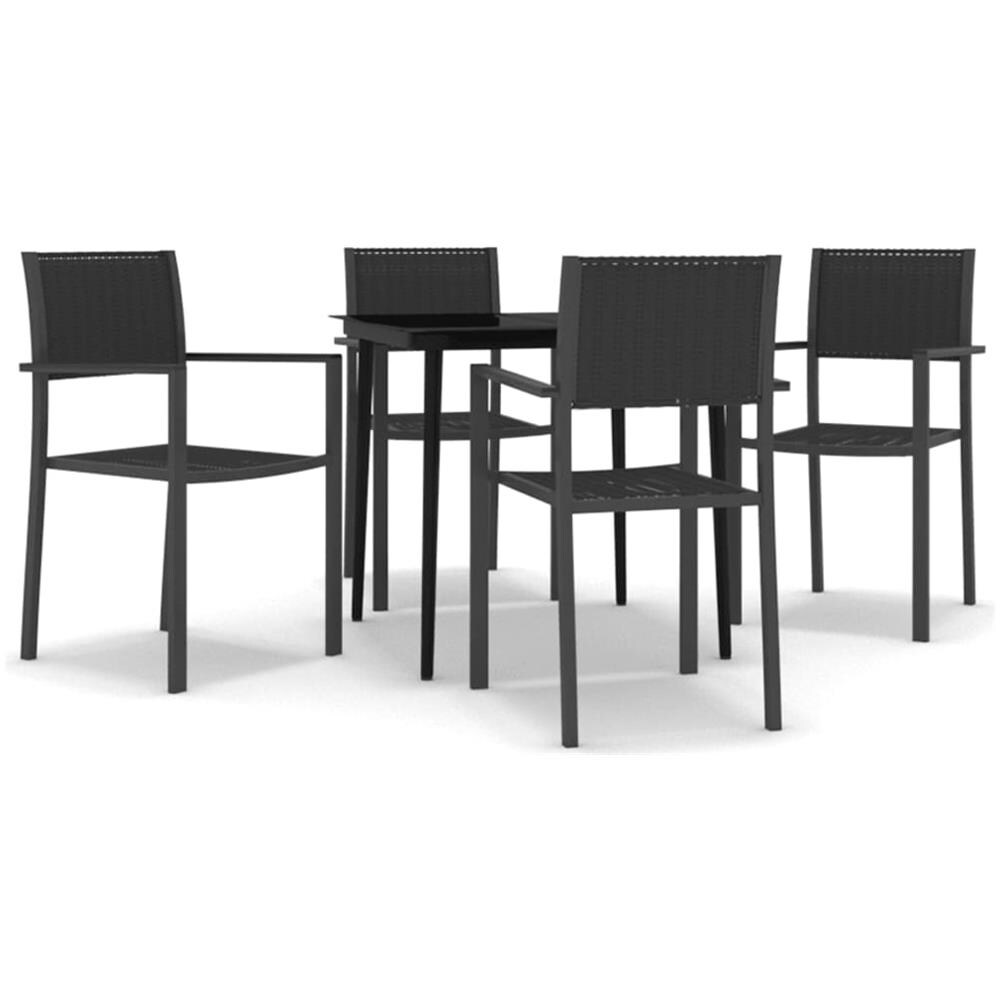 Set Mobili Da Pranzo Per Giardino 5 Pz Nero - Foto 2