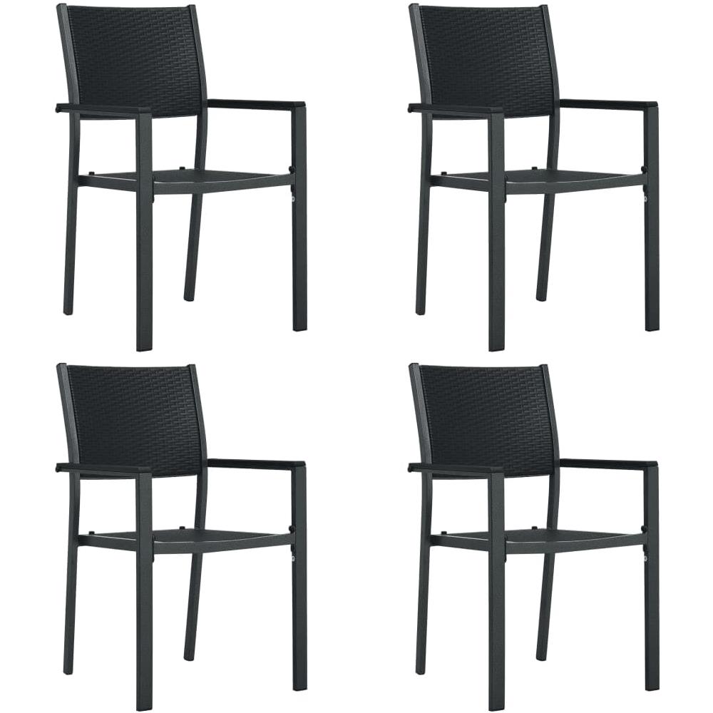 Set Mobili Da Pranzo Per Giardino 5 Pz Nero - Foto 3