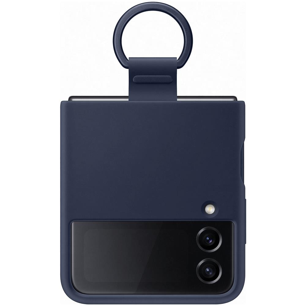 Cover Silicone Con Anello Samsung Ef-pf721tnegww Per Galaxy Z Flip4 Sm-f721b Navy - Foto 1