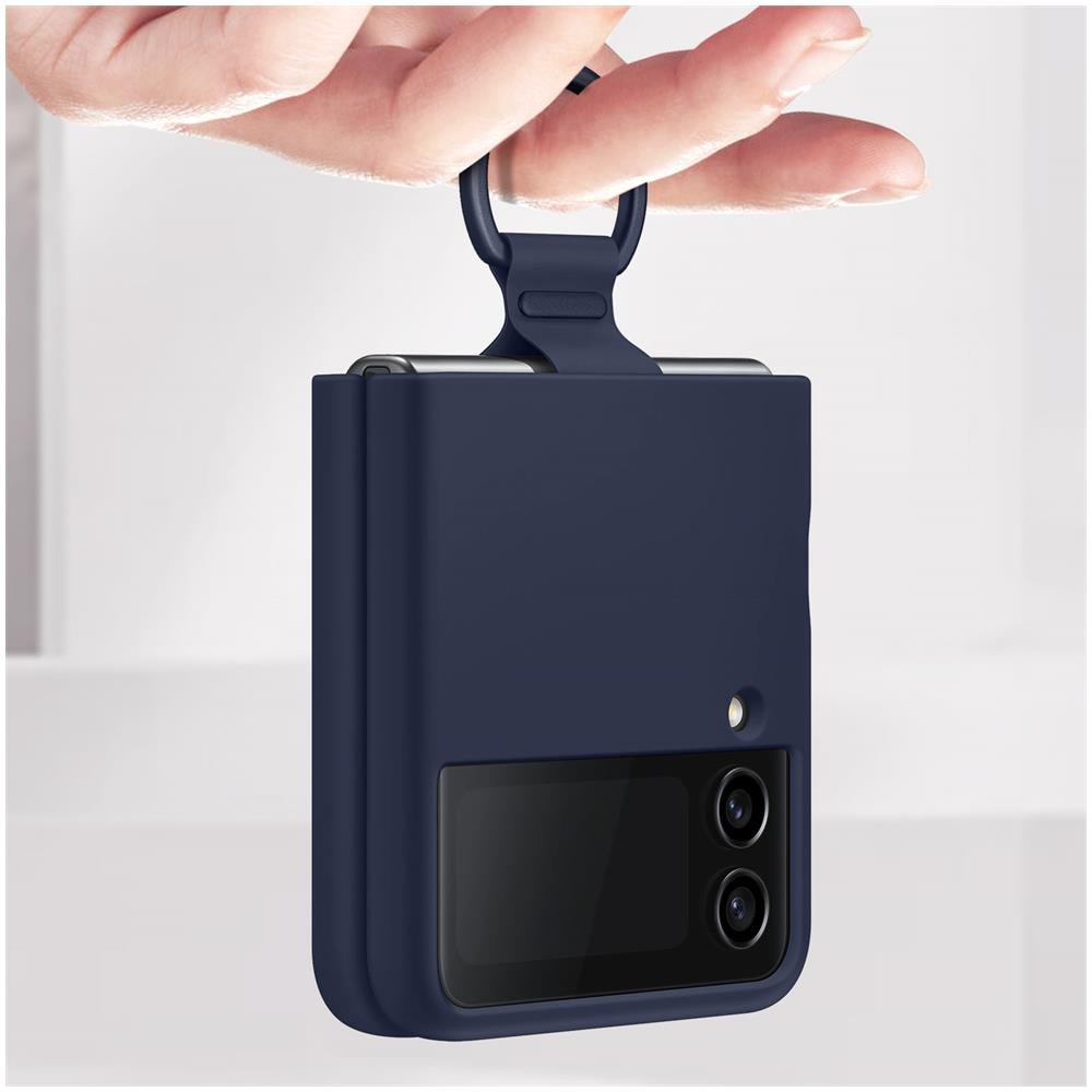 Cover Silicone Con Anello Samsung Ef-pf721tnegww Per Galaxy Z Flip4 Sm-f721b Navy - Foto 9