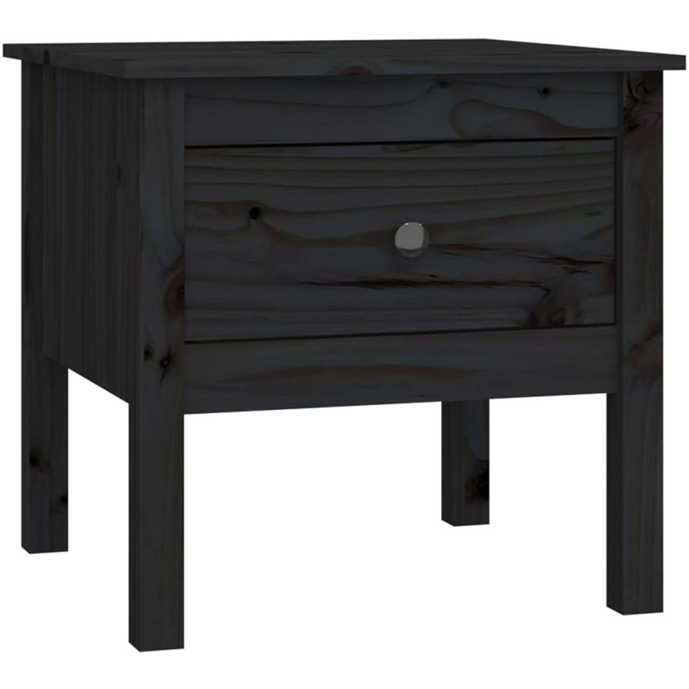 Tavolino Nero 50x50x49 Cm Legno Massello Di Pino - Foto 2