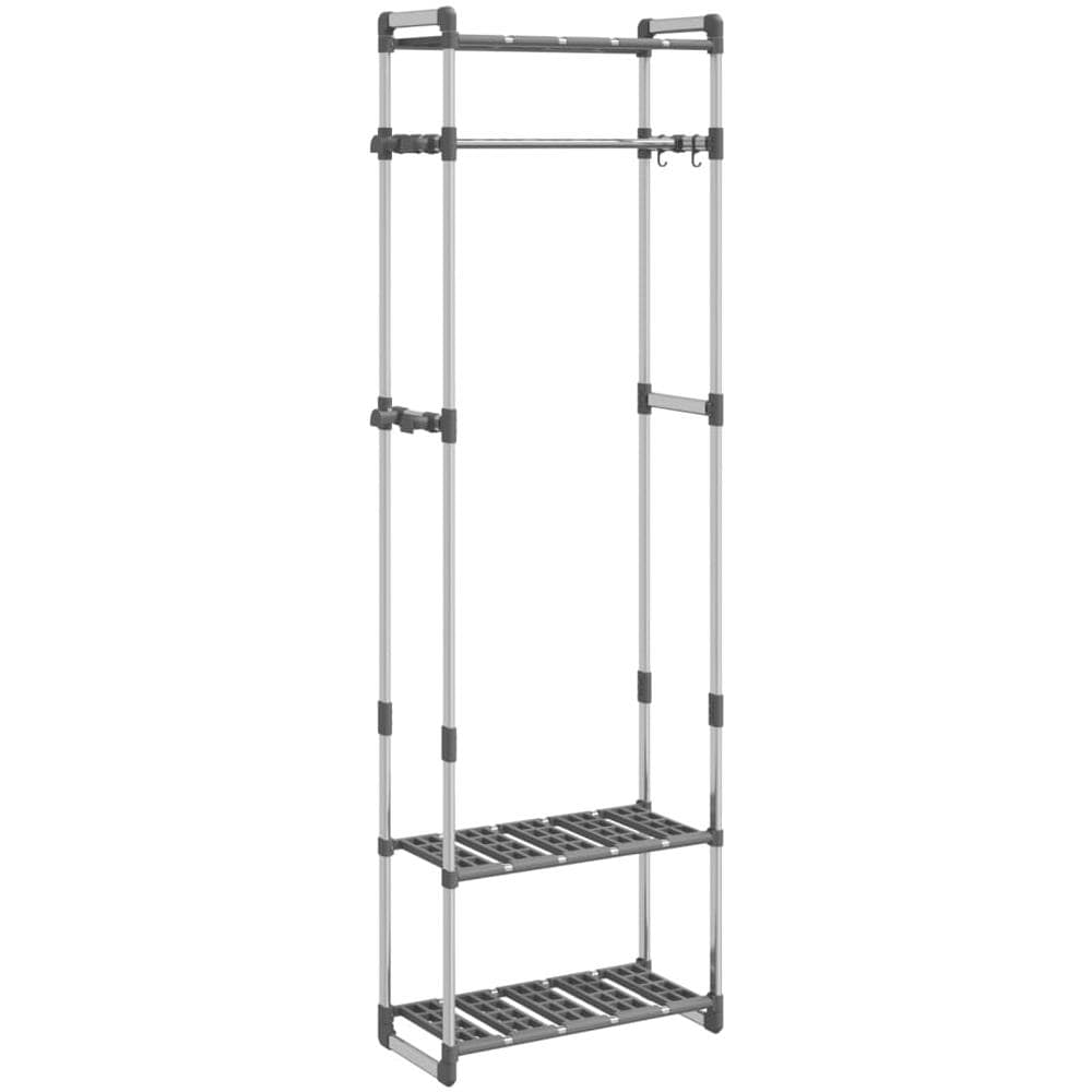 Appendiabiti A 3 Livelli Argento 59x29x192 Cm In Alluminio - Foto 2