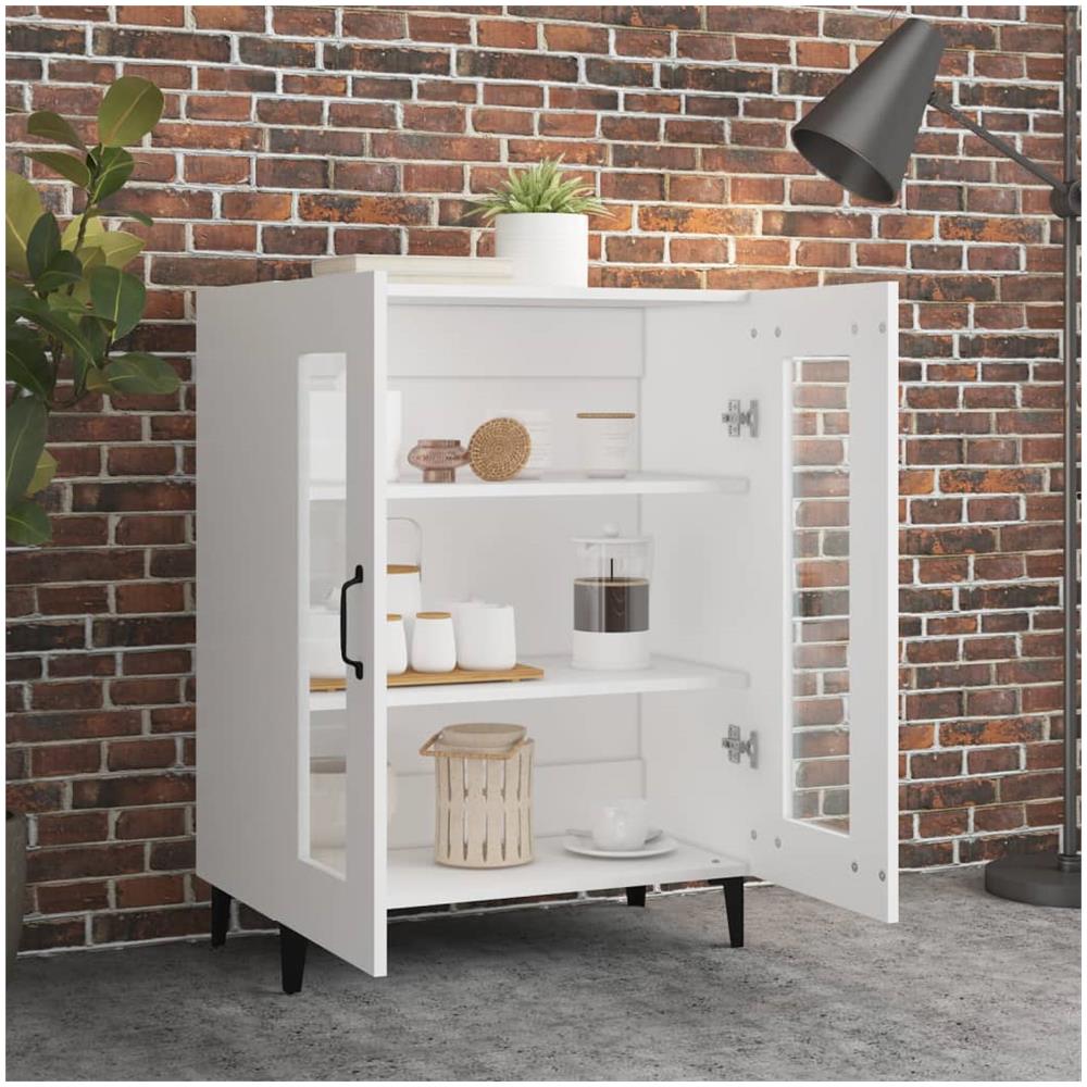 Credenza Bianca 69,5x34x90 Cm In Legno Multistrato - Foto 3
