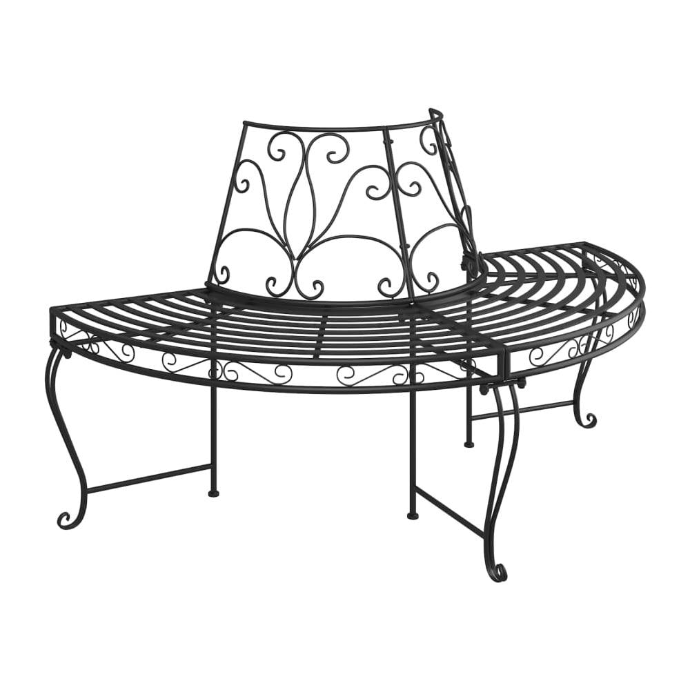 Panchina per Albero Semi Circolare Ø160 cm Nera in Acciaio - Foto 2