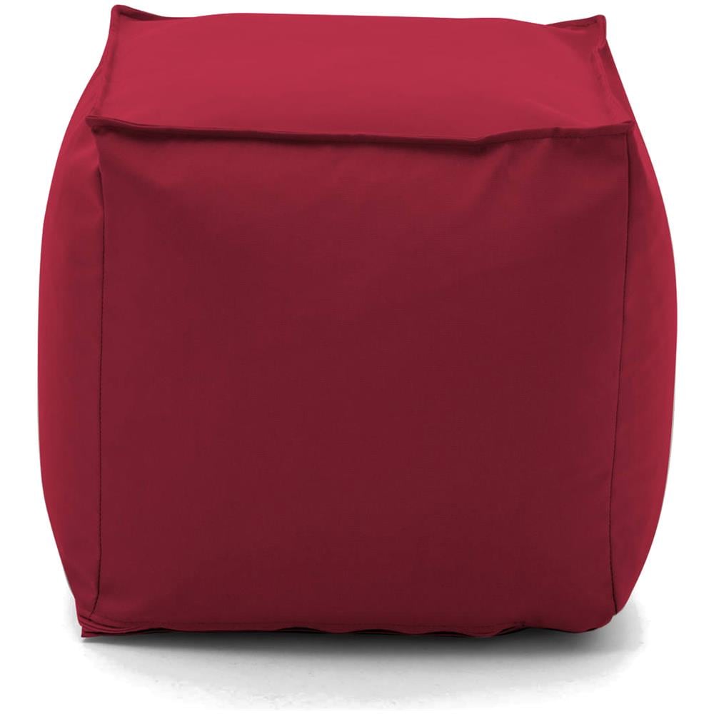 Pouf Annalaura, Pouf Multifunzione, 100% Made In Italy, Poltroncina Relax In Tessuto Imbottito, Cm 45x45h45, Rosso - Foto 2