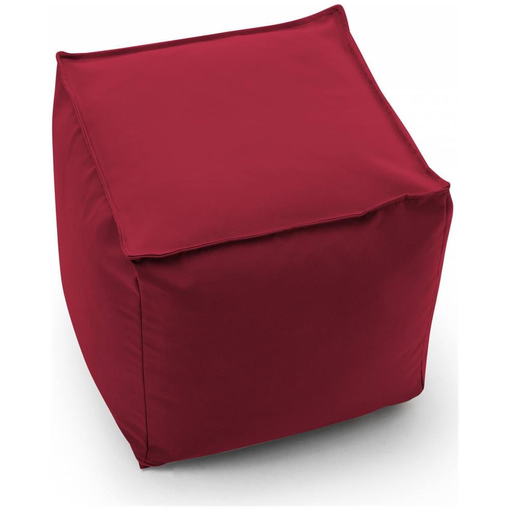 Pouf Annalaura, Pouf Multifunzione, 100% Made In Italy, Poltroncina Relax In Tessuto Imbottito, Cm 45x45h45, Rosso - Foto 4