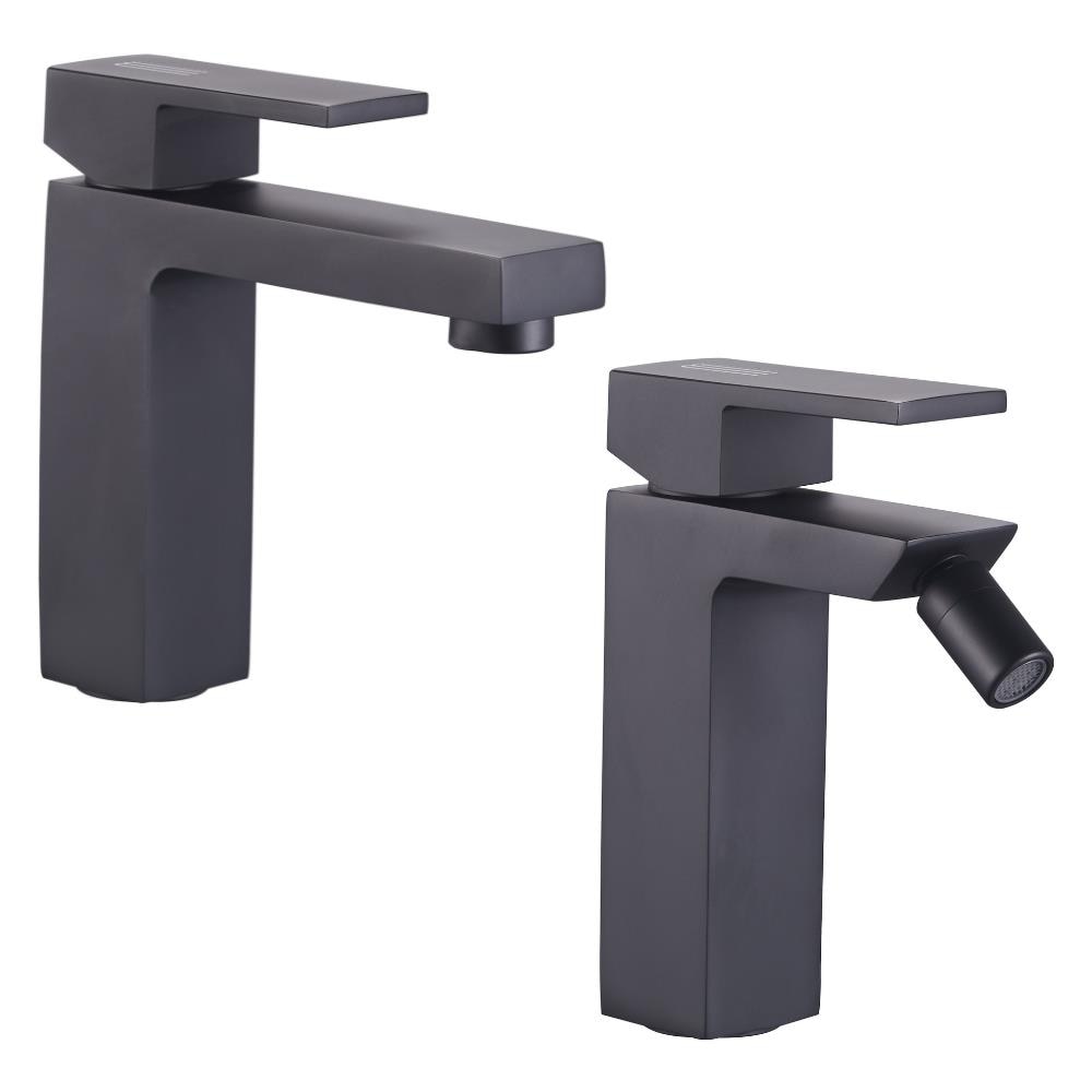 Coppia Rubinetti Miscelatori Per Lavabo Bidet Purple Colore Nero Black - Foto 1