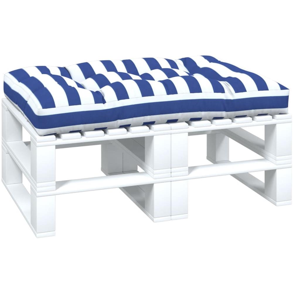 Cuscino Per Pallet Strisce Bianche E Blu 120x80x12cm In Tessuto - Foto 3