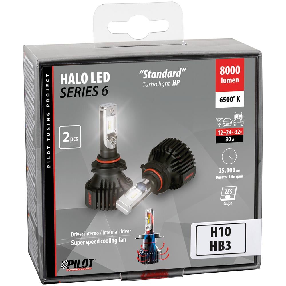 9/32v Halo Led Serie 6 Standard - (h10-hb3 9005) - 30w - P20d - 2 Pz - Scatola - Foto 3