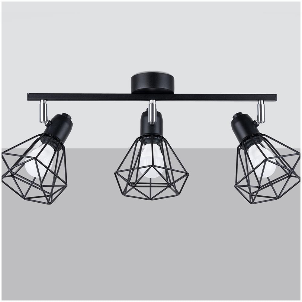 Sollux Lighting Lampada Da Soffitto Artemis 3 Nero Sl.1107 - Moderno Lampade Da Soffitto Nero 19x52x17 Cm - Foto 2
