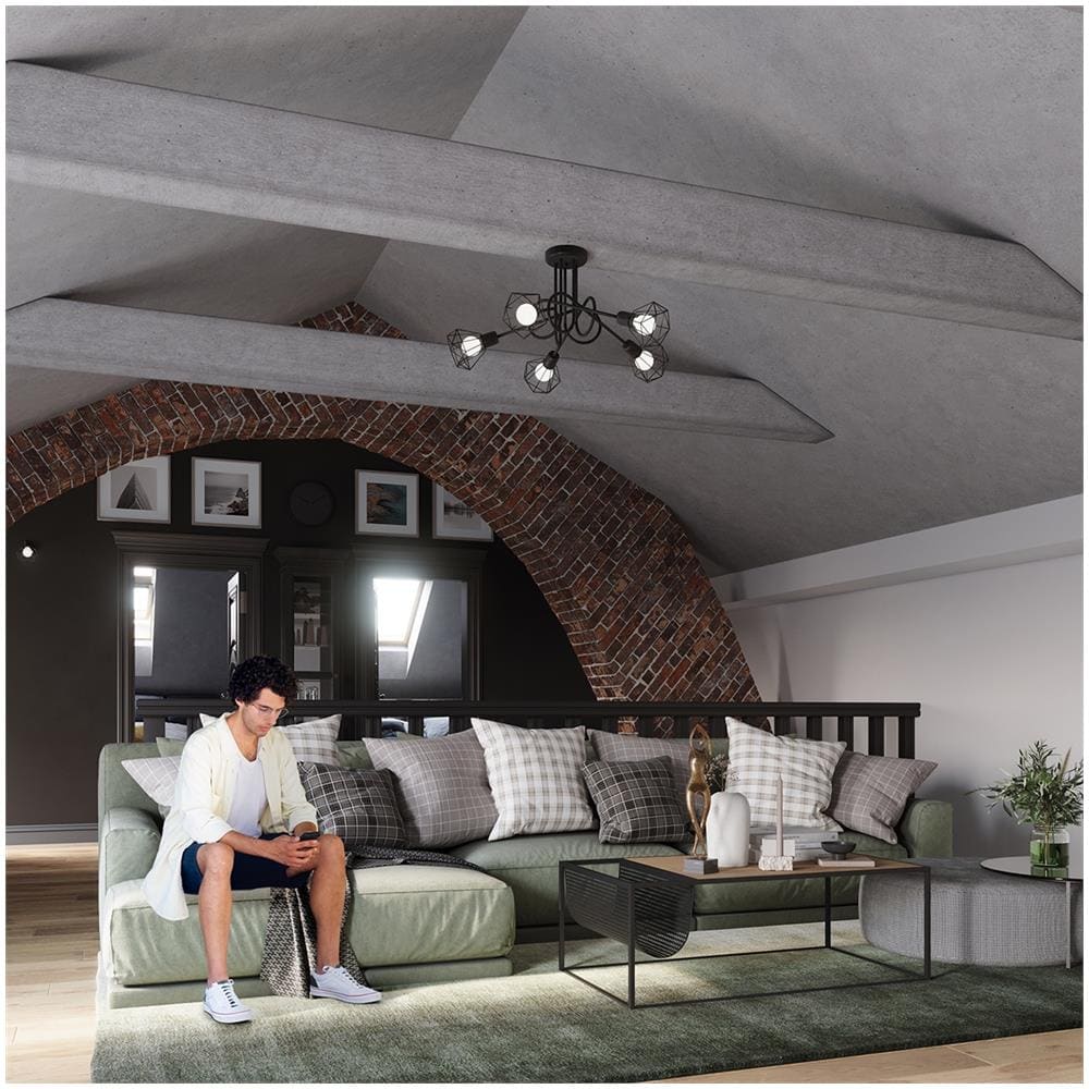 Sollux Lighting Lampada Da Soffitto Artemis 3 Nero Sl.1107 - Moderno Lampade Da Soffitto Nero 19x52x17 Cm - Foto 7