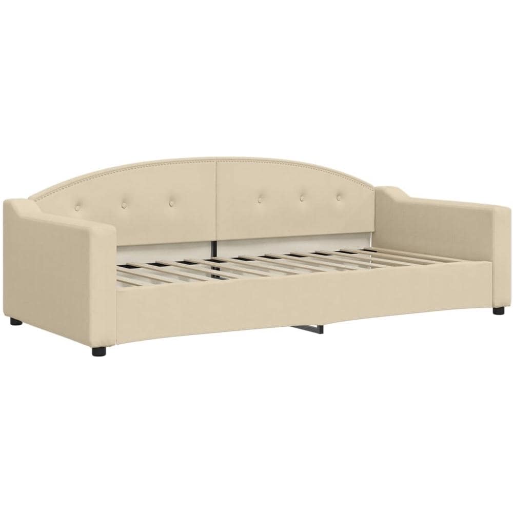 Letto Da Giorno Crema 90x200 Cm In Tessuto - Foto 1