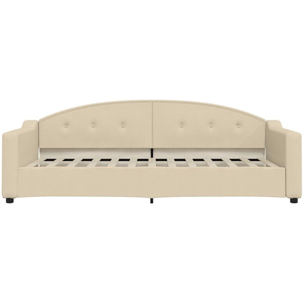 Letto Da Giorno Crema 90x200 Cm In Tessuto - Foto 2