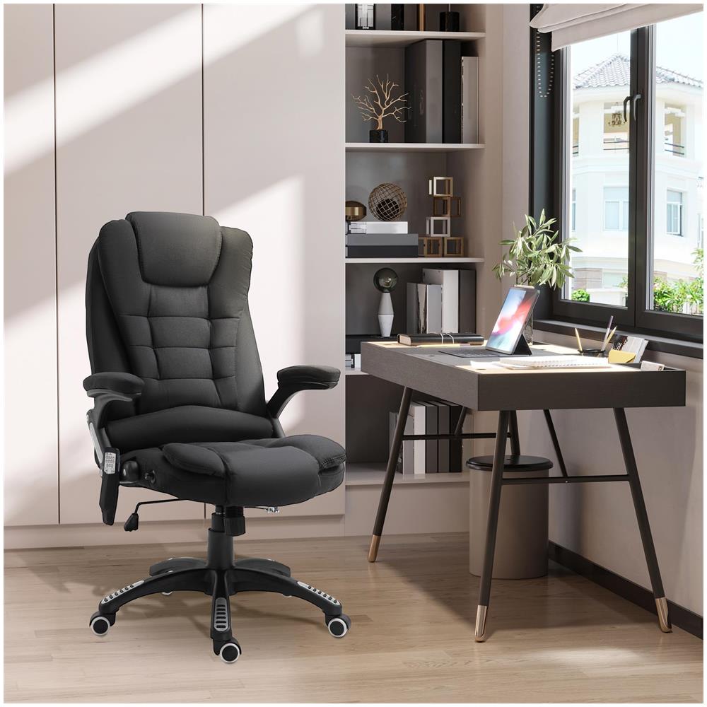 Poltrona Massaggiante da Ufficio e Casa con Altezza Regolabile e 6 Punti di Massaggio, 67x74x107-116 cm, Nera - Foto 2