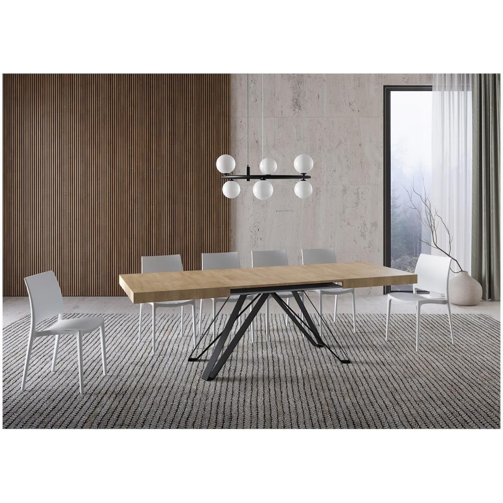 Tavolo allungabile 90x160/264 cm Terium quercia natura gambe antracite - Foto 3